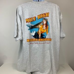 Harley Davidson T-Shirt 3XL Gray Denver Colorado